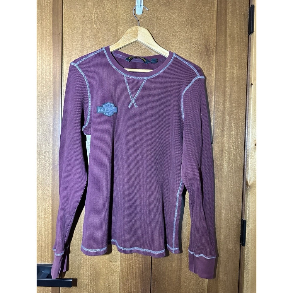 Harley Davidson Motorcycle Biker Long Sleeve Waffle Knit Women's 1W